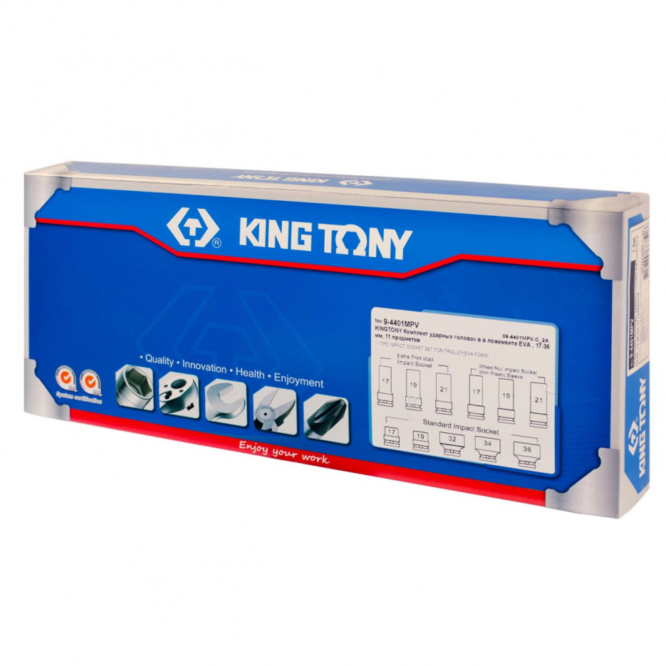 Набор ударных головок 1/2", ложемент, 11 предметов KING TONY 9-4401MPV