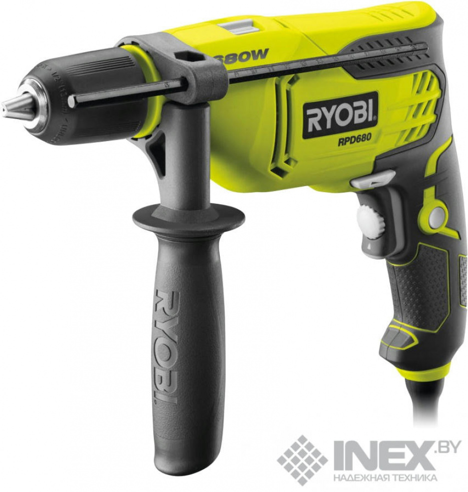 Дрель ударная 680 Вт, кейс RYOBI RPD680K