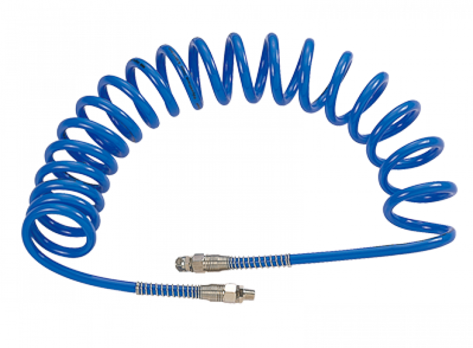 Шланг пневматический 8х12 мм, 15 м, спиральный, полиуретановый, резьба 1/4" MIGHTY SEVEN SD-23115