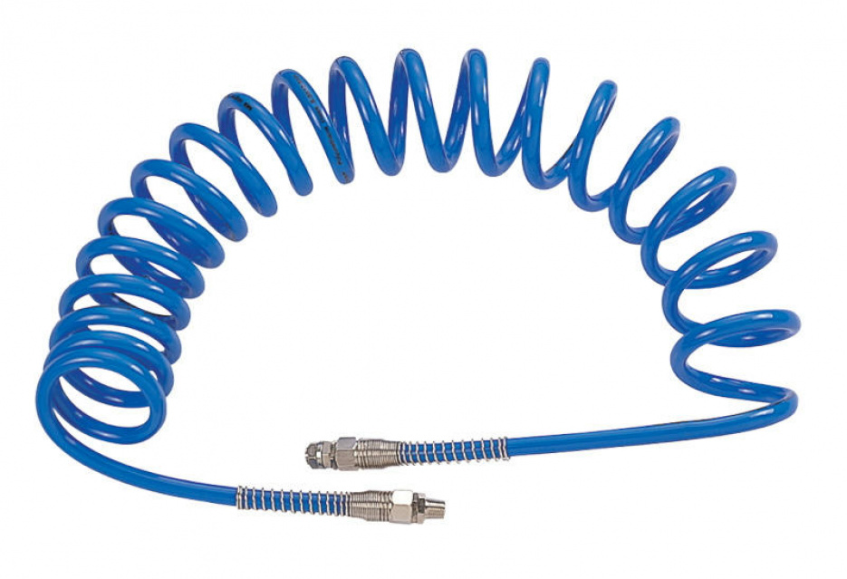 Шланг пневматический 13х18 мм, 15 м, спиральный, полиуретановый, резьба 1/2" MIGHTY SEVEN SD-24415
